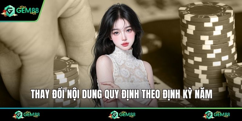 Thay đổi nội dung quy định theo định kỳ năm